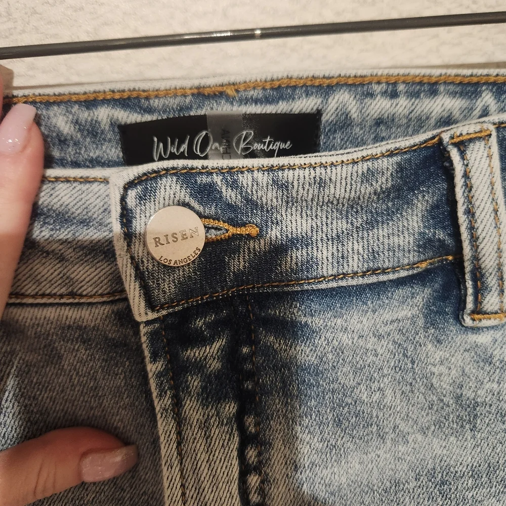 Risen Womens Hugh Rise Straight Leg Jeans Size 1X